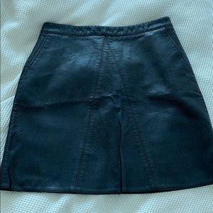 ZARA faux leather a-line skirt